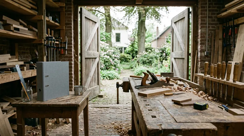 Werkplaats van een zelfstandig meubelmaker in een oud koetshuis